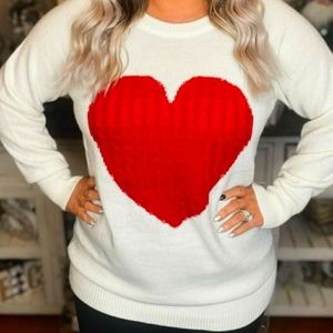 100% Acrylic Heart Sweater